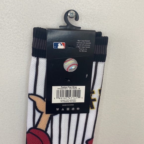 San Diego Padres Friar Faithful Crew Socks Youth Med (1-6) Womens Small (3-8) - Picture 4 of 5